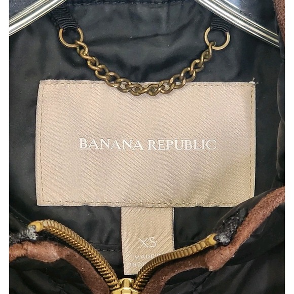 Banana Republic Womens‎ Quilted Field Vest Black Brown Size XS Puffer Vest - Picture 7 of 11